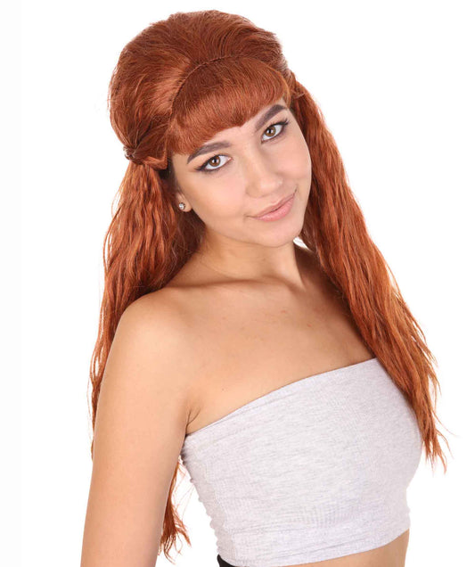 Women's Comic  Auburn Half-wavy Wig