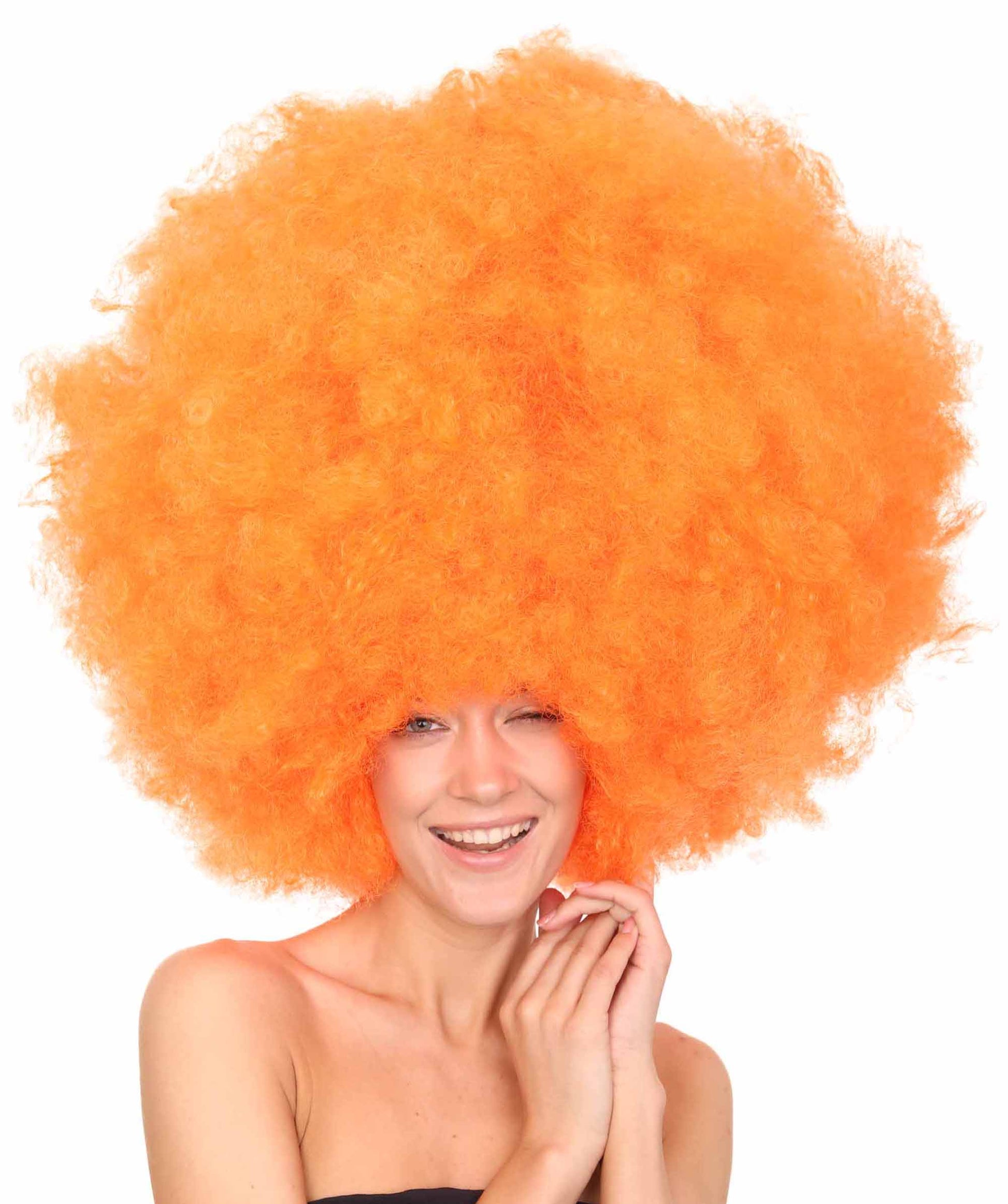 Orange Jumbo Afro Wig