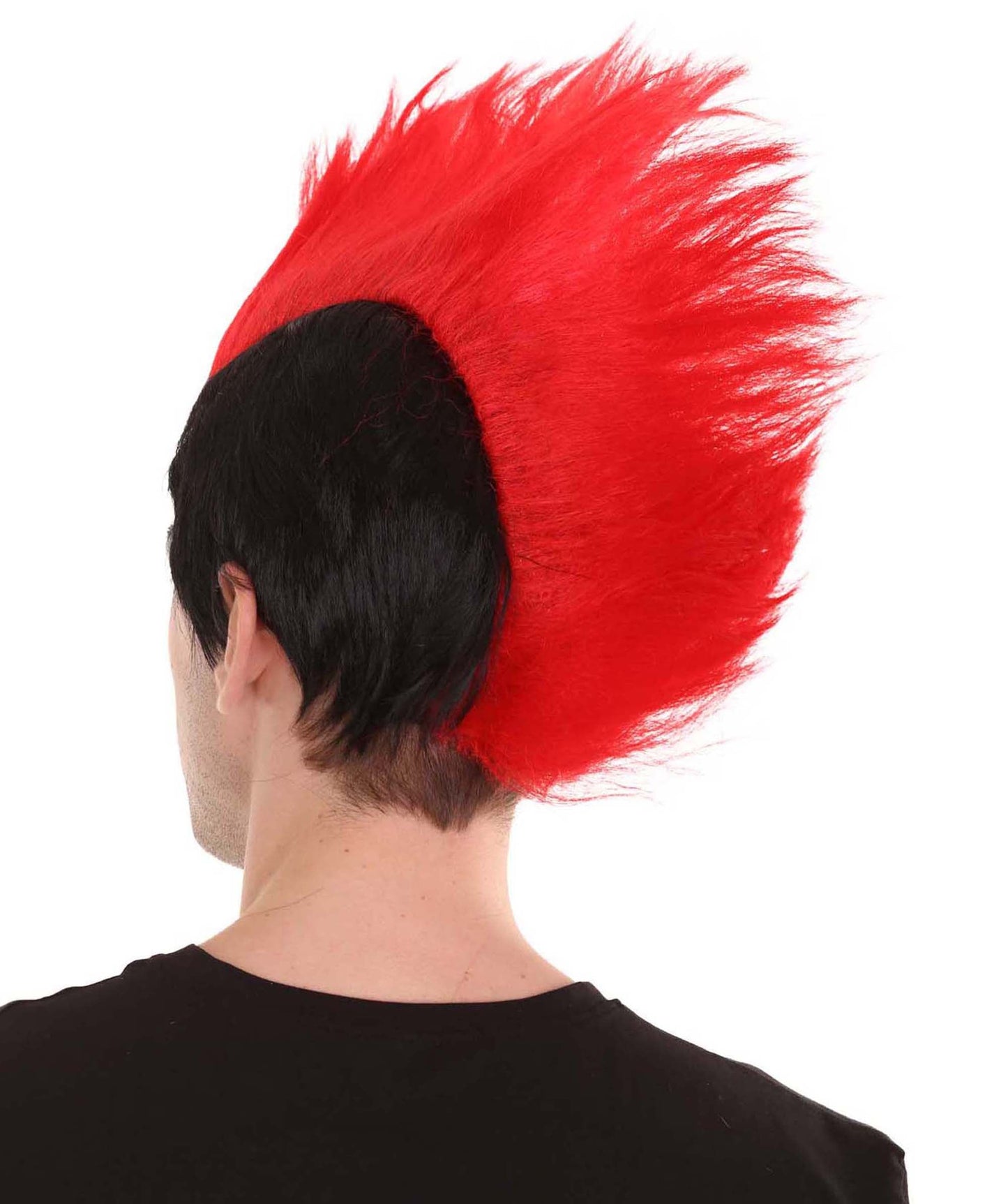 Red and Black Men's Mohawk Wig