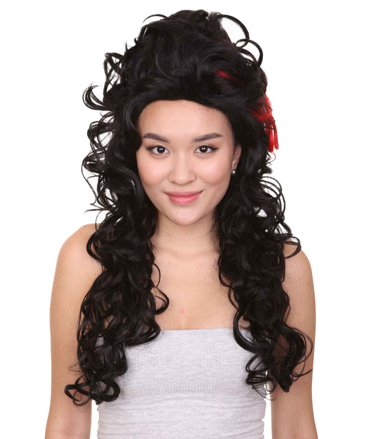 Women's Black Curly Layered Wig