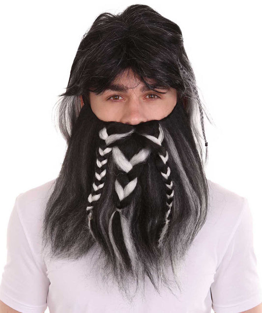 Movie Mens Black Braided Bread Wig 