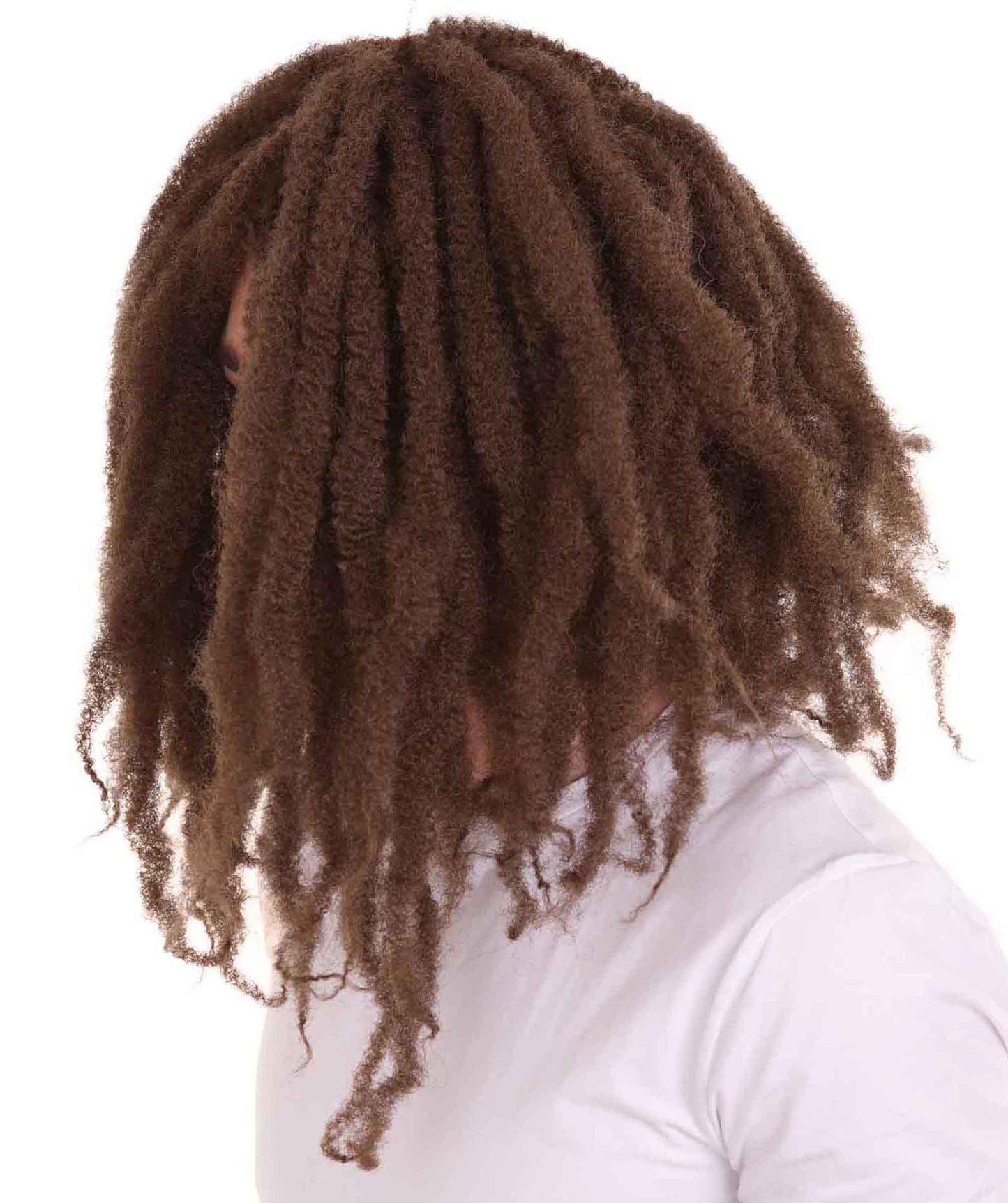 Dreadlock human hair | Light Brown Historical Character Fancy  Halloween Wig | Premium Breathable Capless Cap