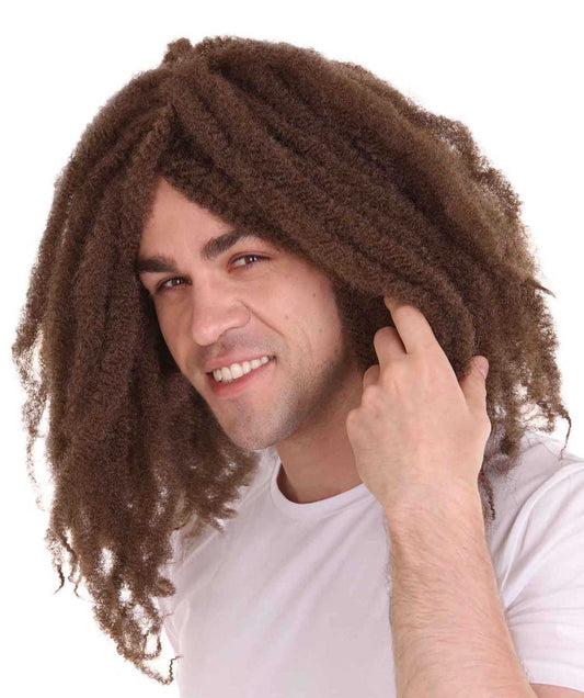 Dreadlock human hair | Light Brown Historical Character Fancy  Halloween Wig | Premium Breathable Capless Cap