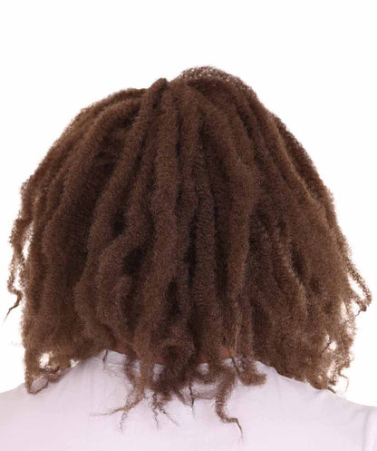 Dreadlock human hair | Light Brown Historical Character Fancy  Halloween Wig | Premium Breathable Capless Cap