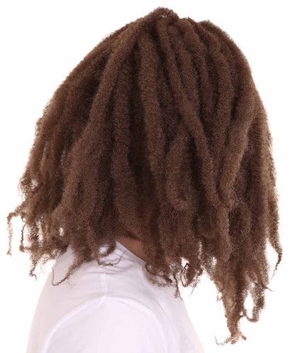 Dreadlock human hair | Light Brown Historical Character Fancy  Halloween Wig | Premium Breathable Capless Cap