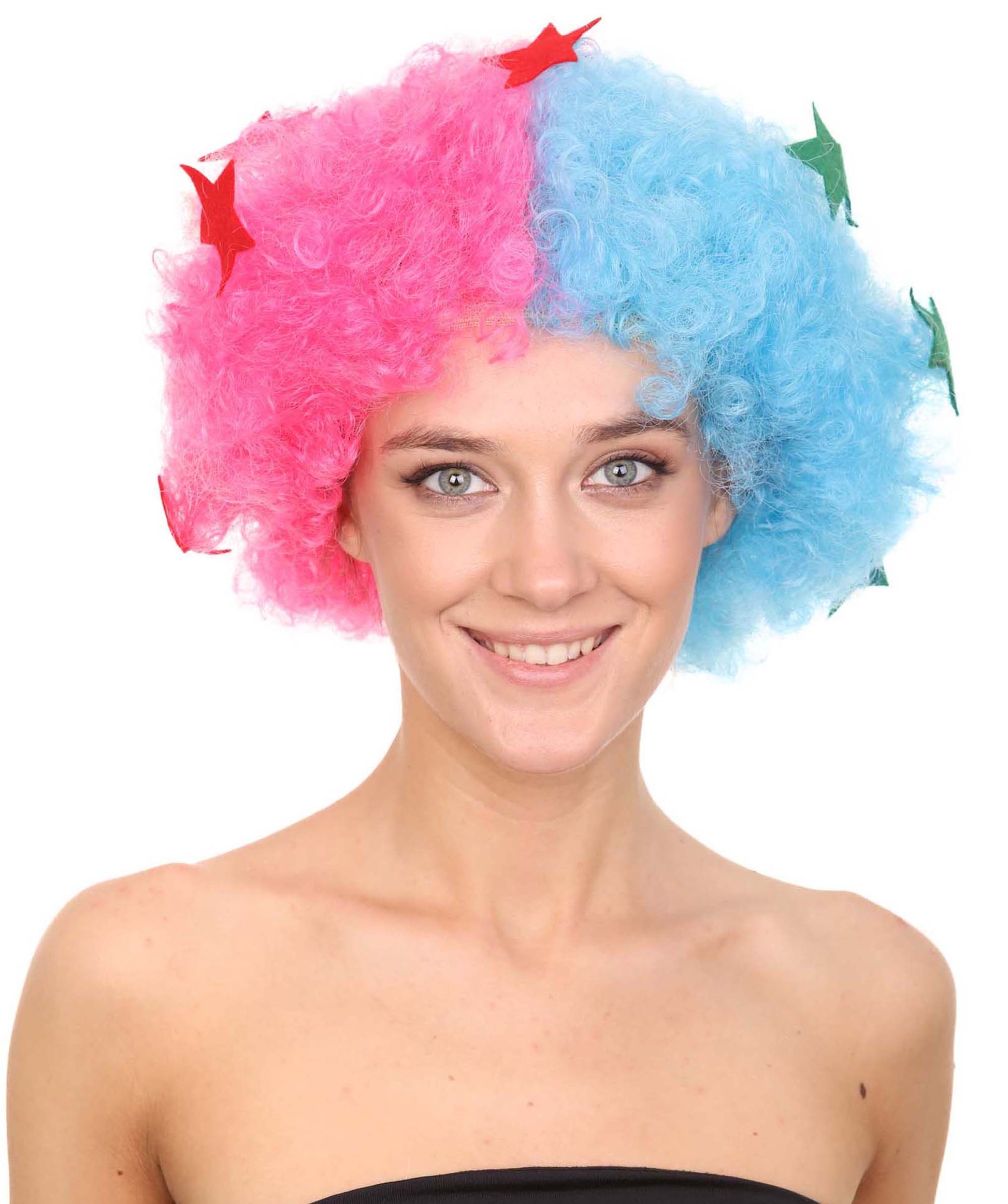 Pink & Sky Blue Jumbo Afro Cosplay Wig