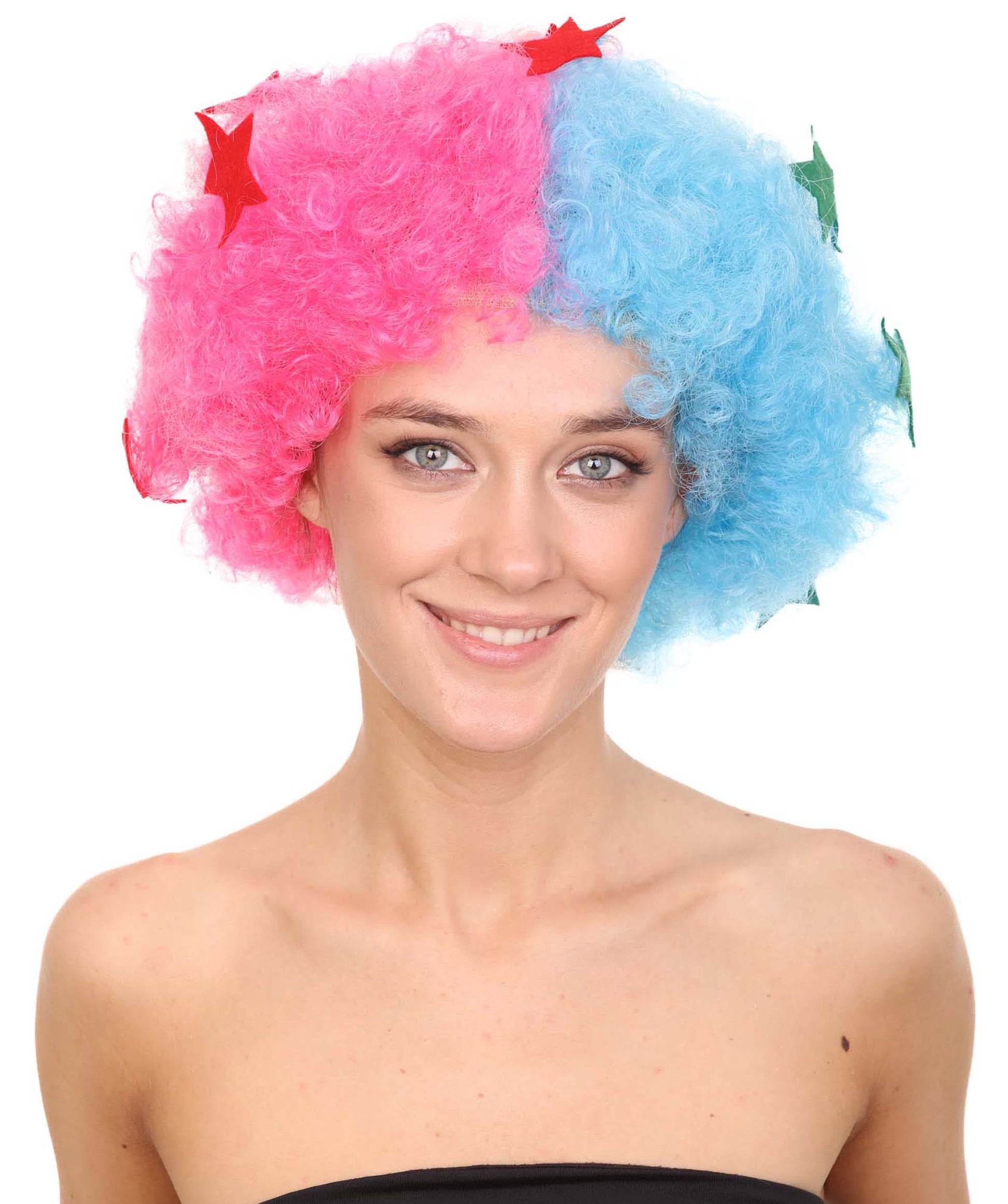 Pink & Sky Blue Jumbo Afro Cosplay Wig