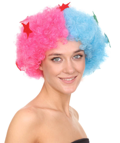 Pink & Sky Blue Jumbo Afro Cosplay Wig