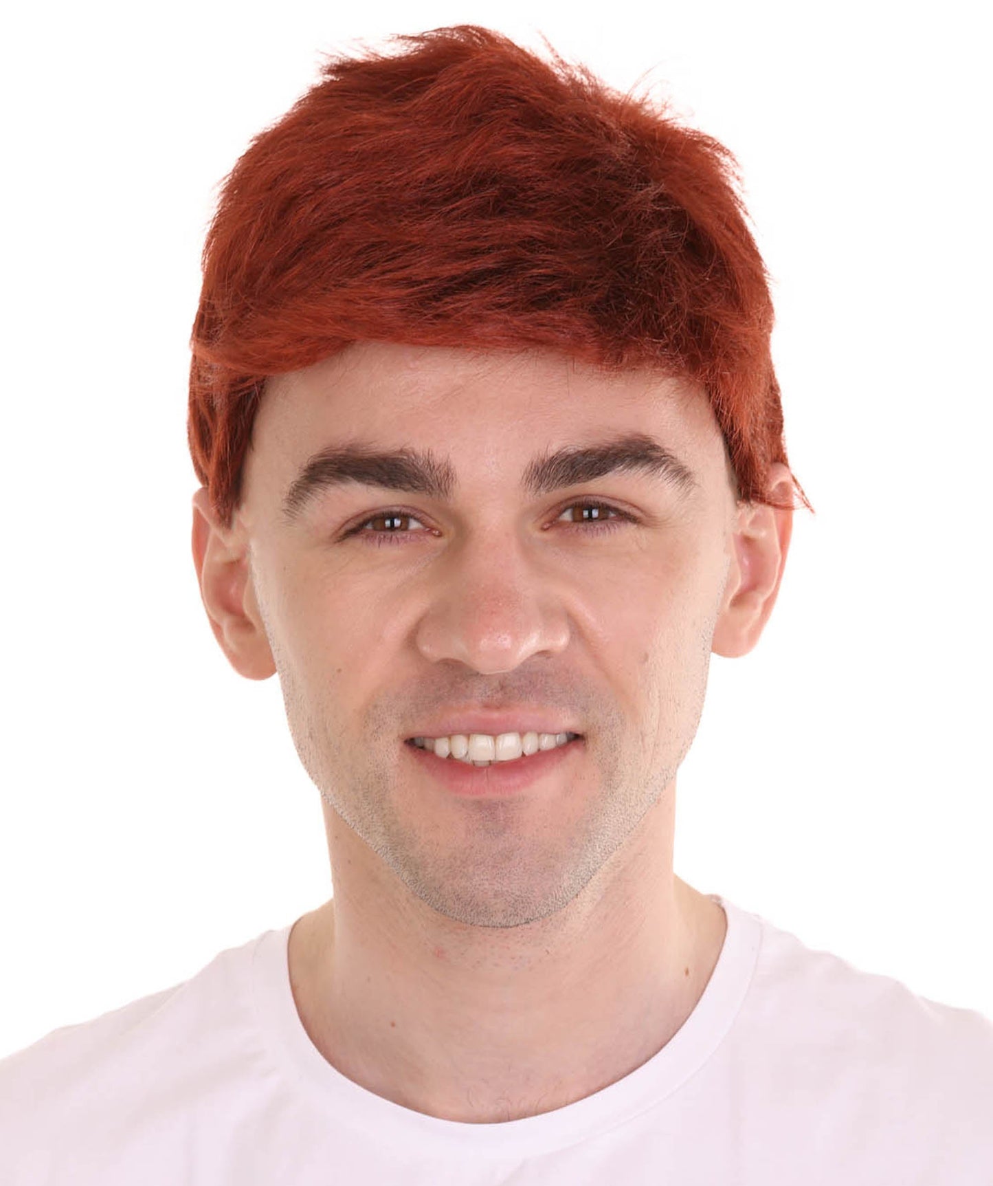 Dark Auburn Men Fancy Wig