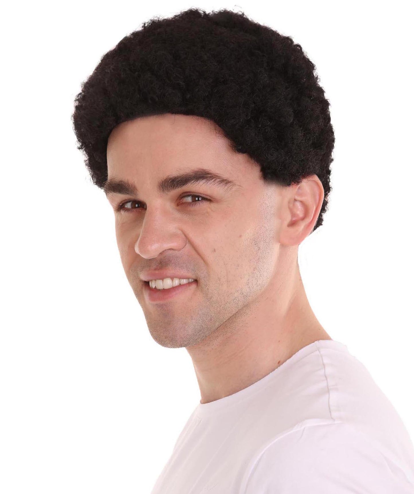 Unisex Black Short Curly Afro Wig.