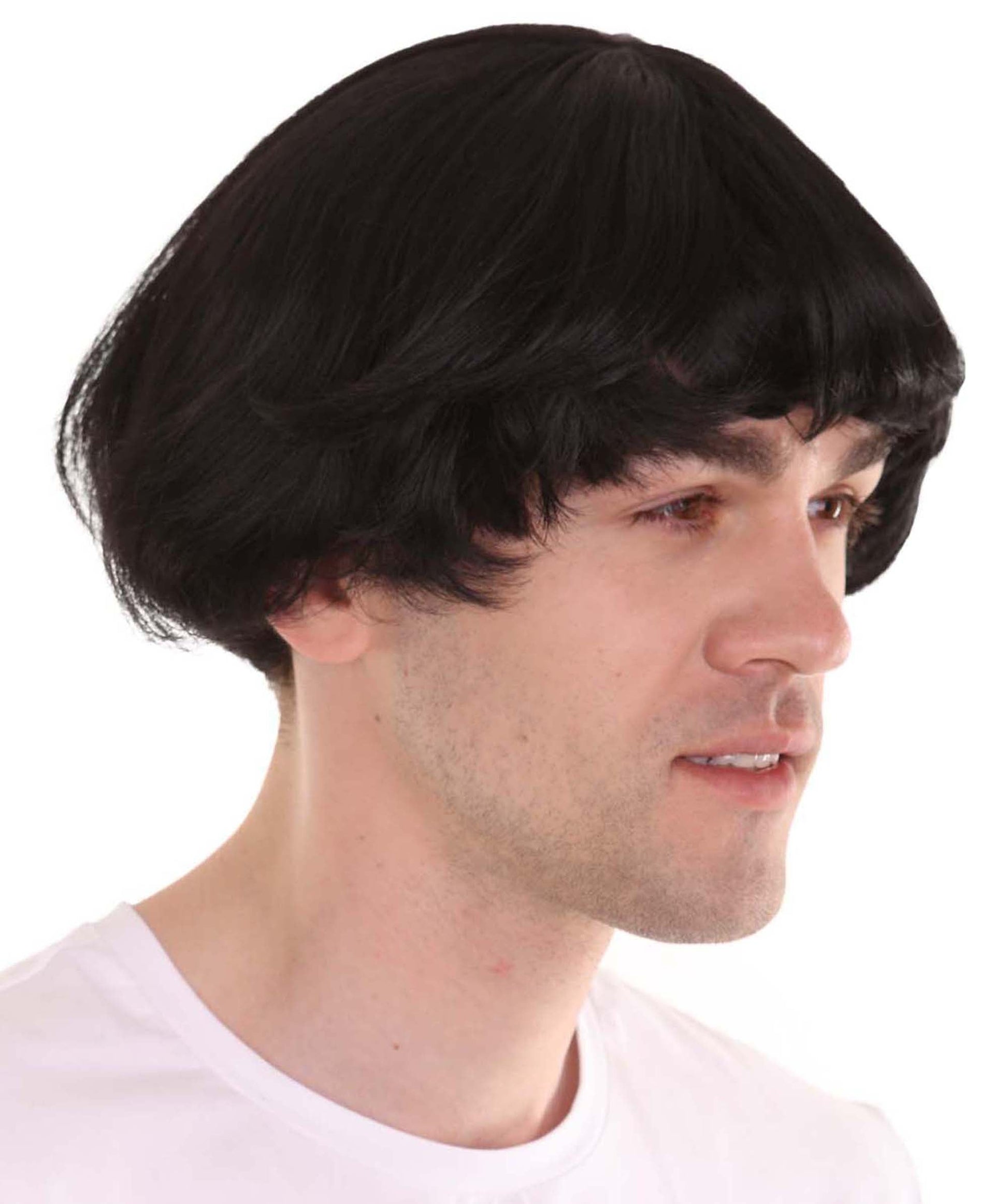 60's Iconic Rock Band Mens Wig | Black Celebrity Wig.