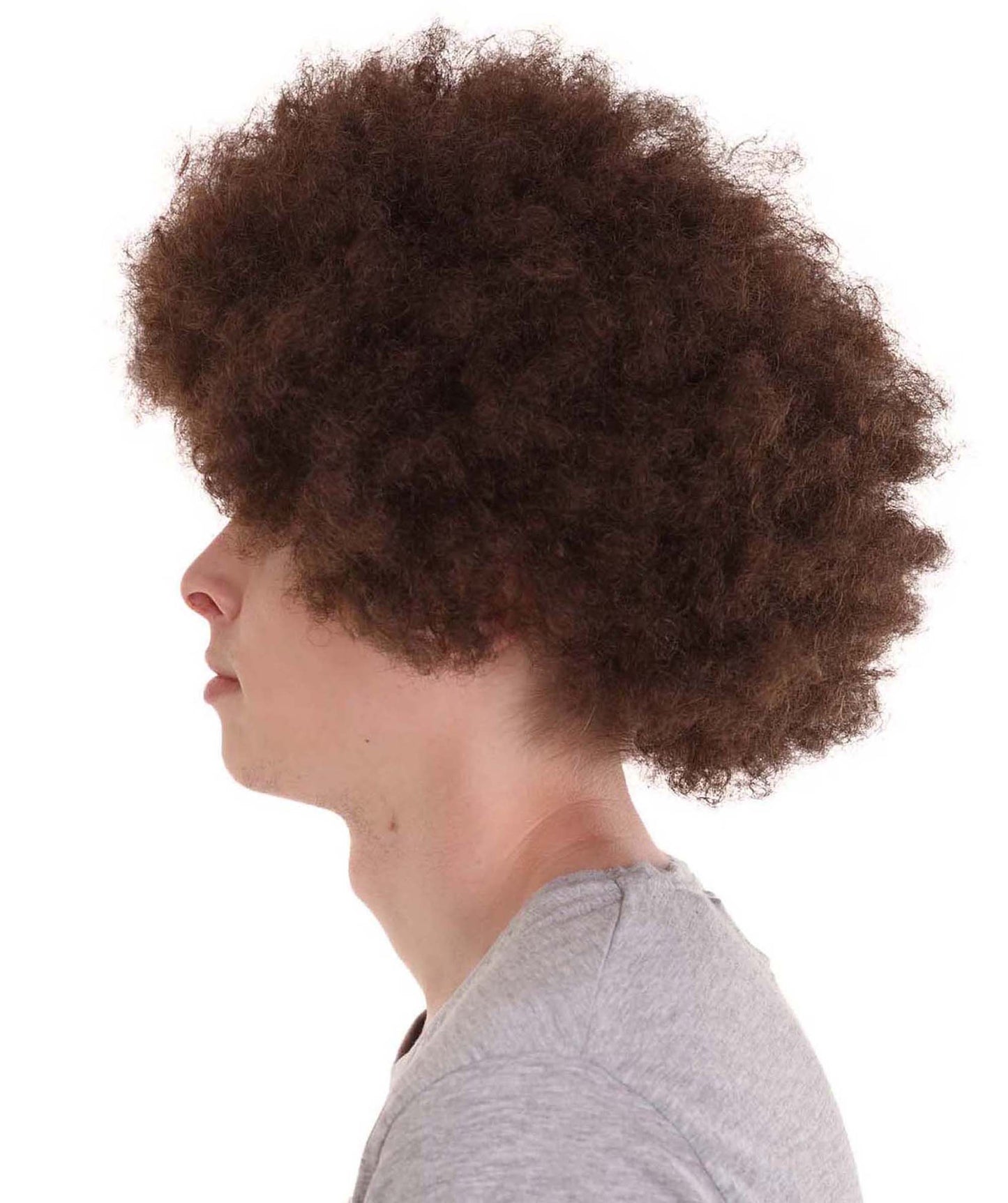 Afro Brown Wig | Super Size Jumbo Curly Fancy Halloween Wig | Premium Breathable Capless Cap