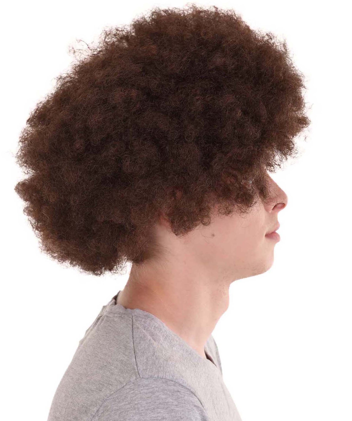 Afro Brown Wig | Super Size Jumbo Curly Fancy Halloween Wig | Premium Breathable Capless Cap