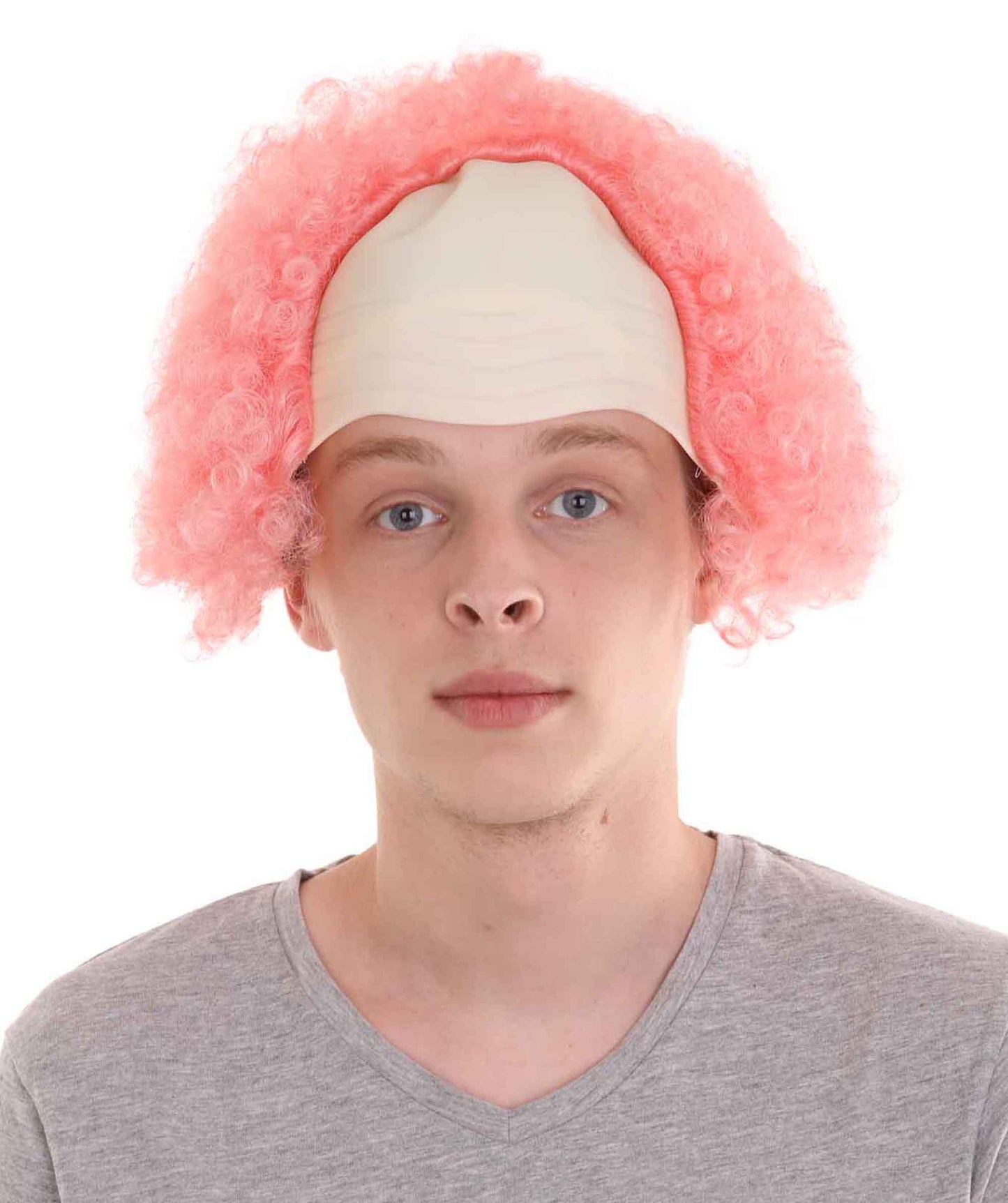 Light Pink Unisex Scary Bald Clown Afro Wigs