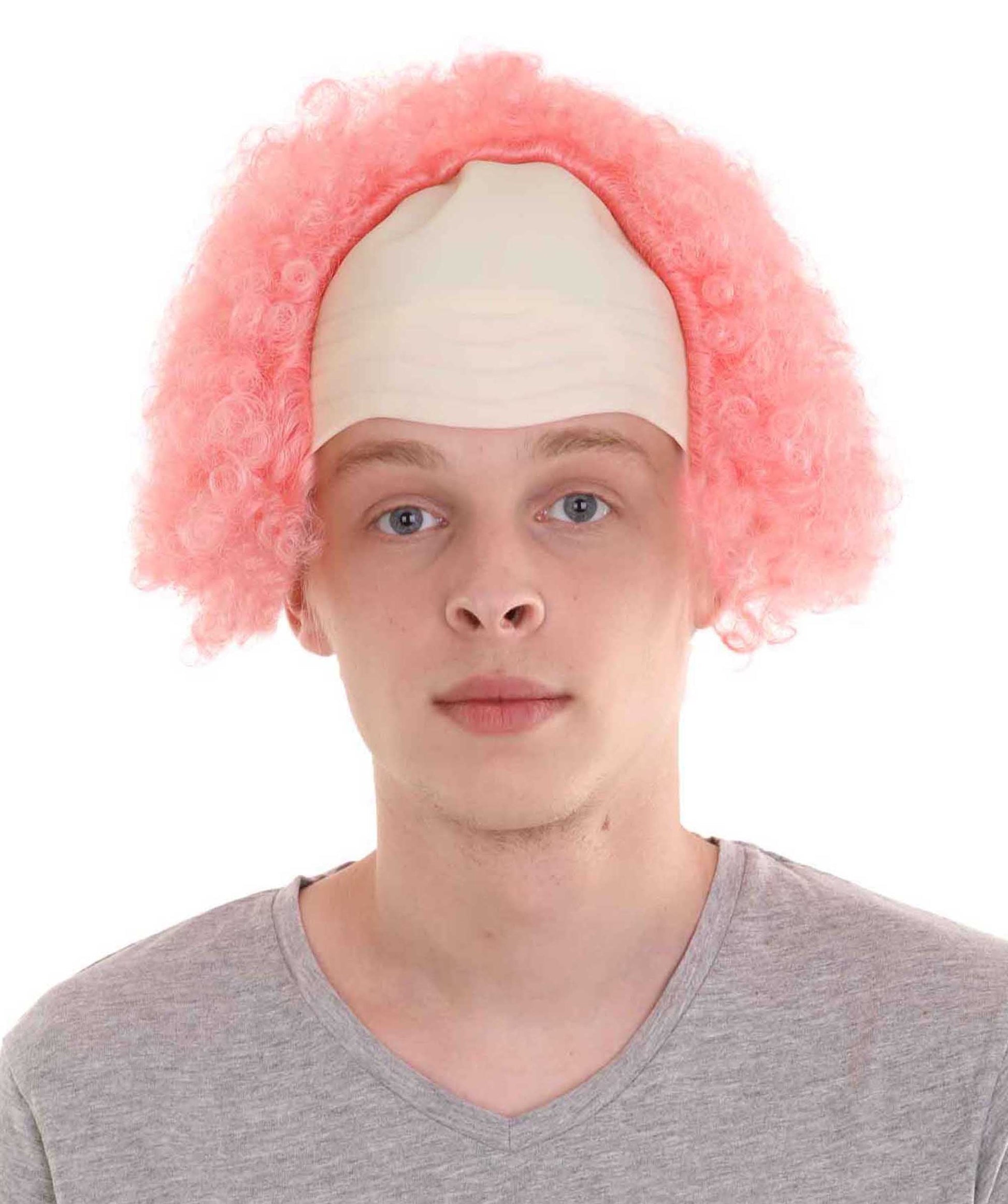 Light Pink Unisex Scary Bald Clown Afro Wigs