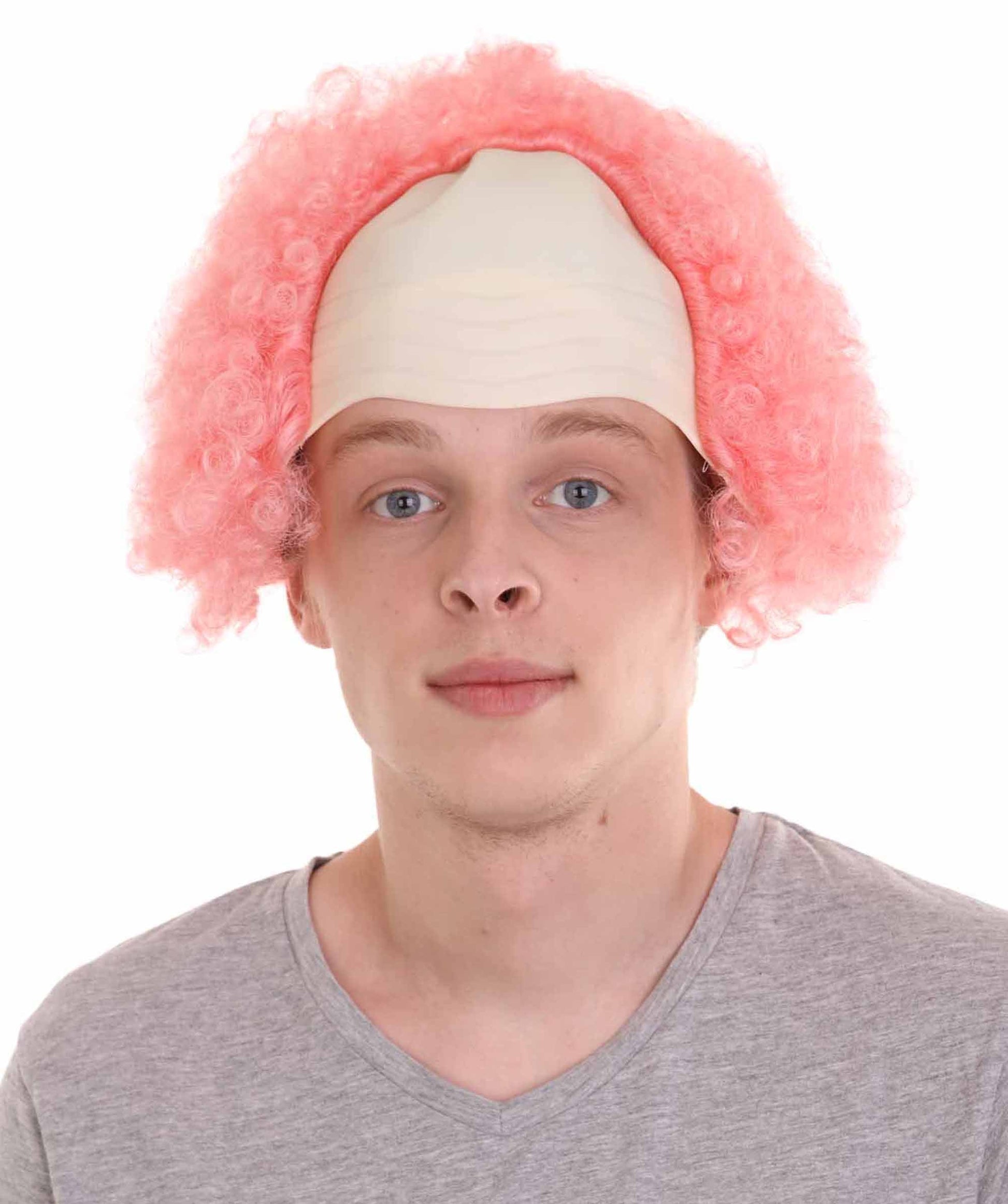 Light Pink Unisex Scary Bald Clown Afro Wigs