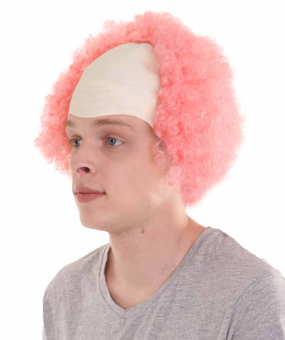 Light Pink Unisex Scary Bald Clown Afro Wigs