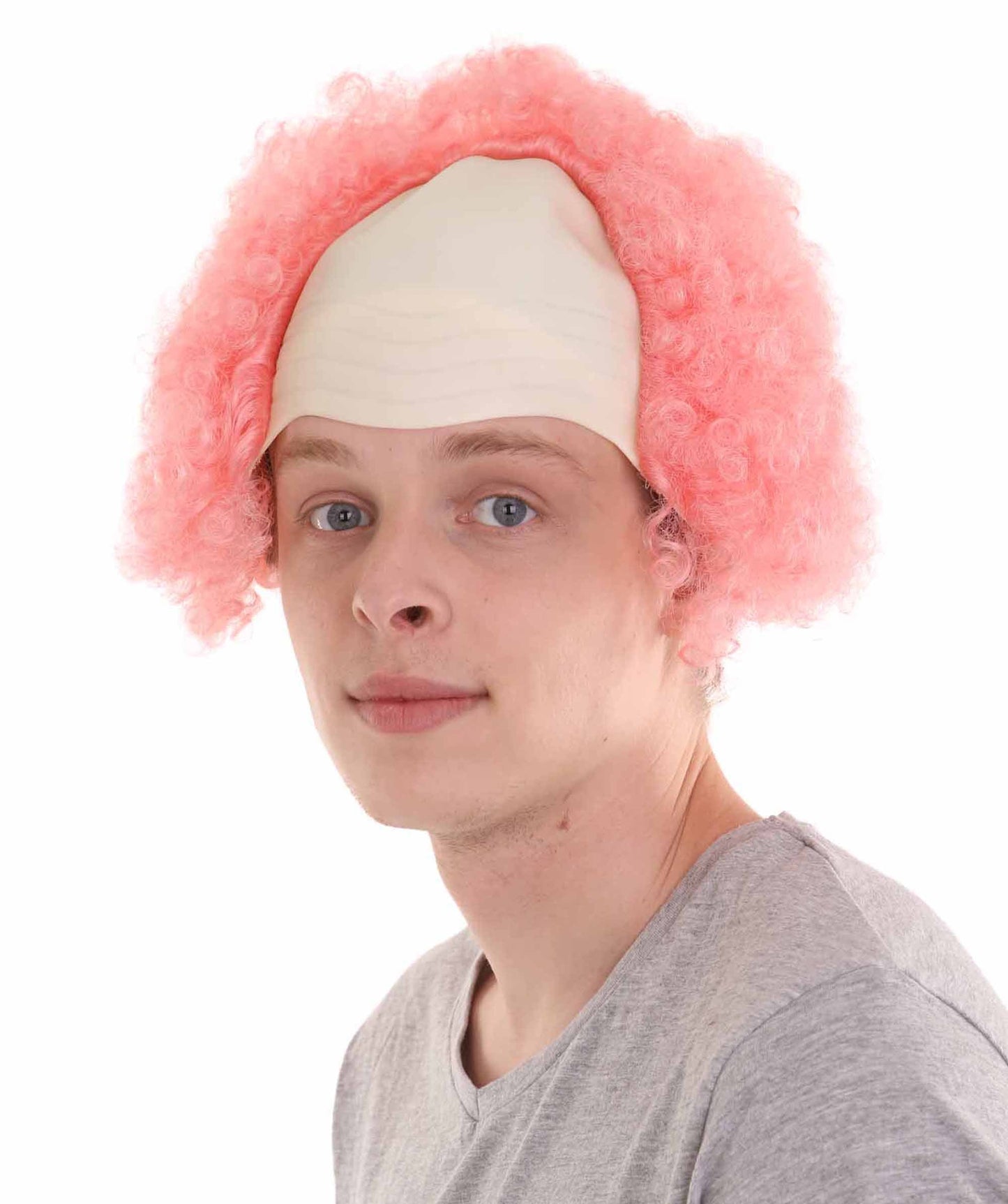 Light Pink Unisex Scary Bald Clown Afro Wigs