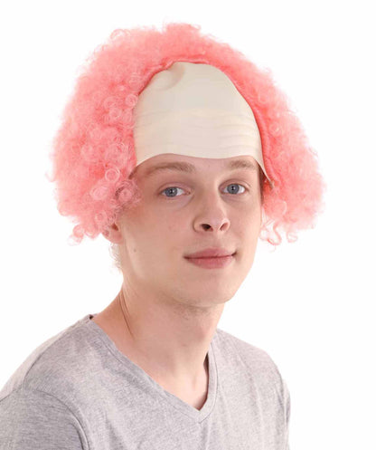 Light Pink Unisex Scary Bald Clown Afro Wigs