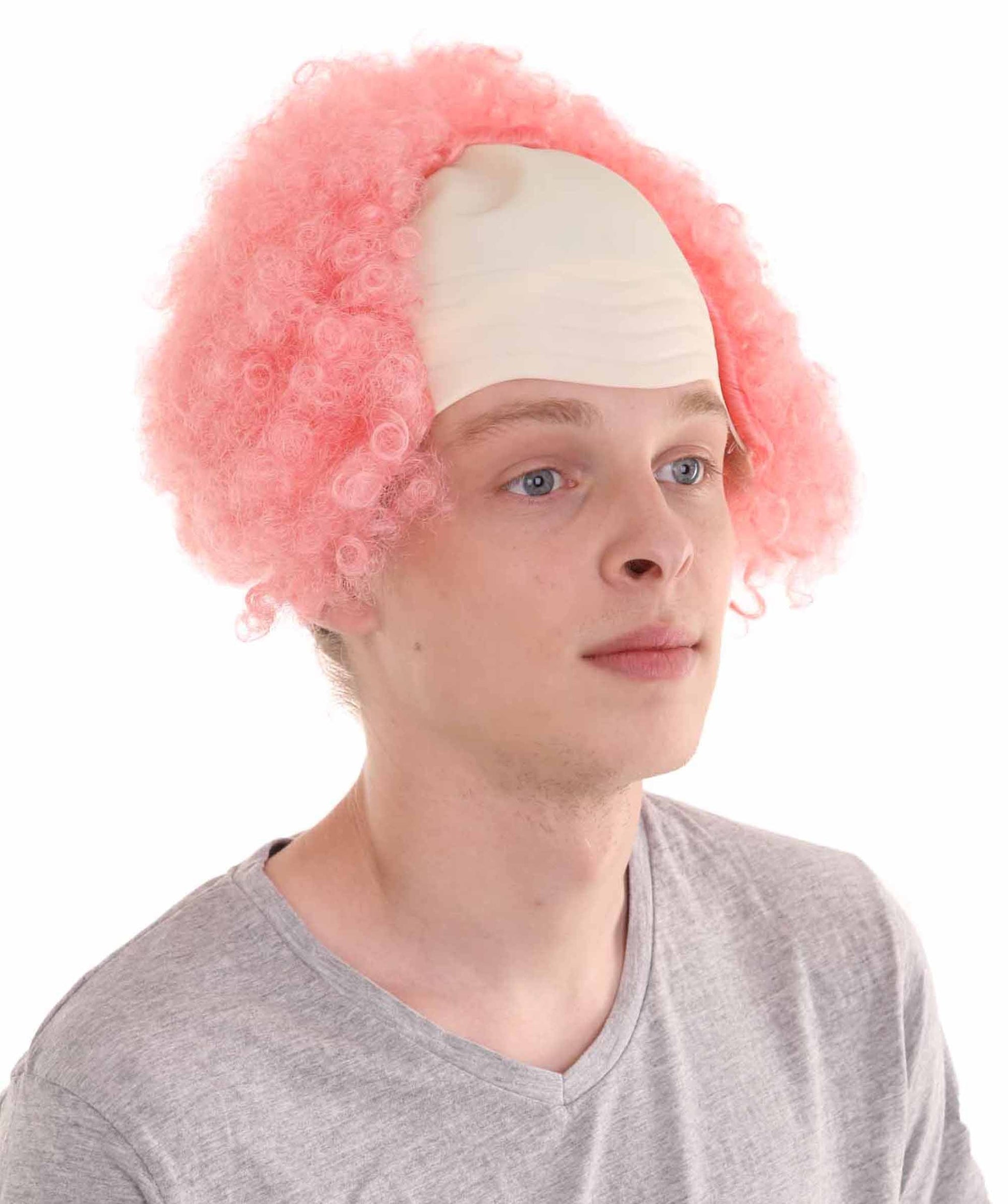 Light Pink Unisex Scary Bald Clown Afro Wigs