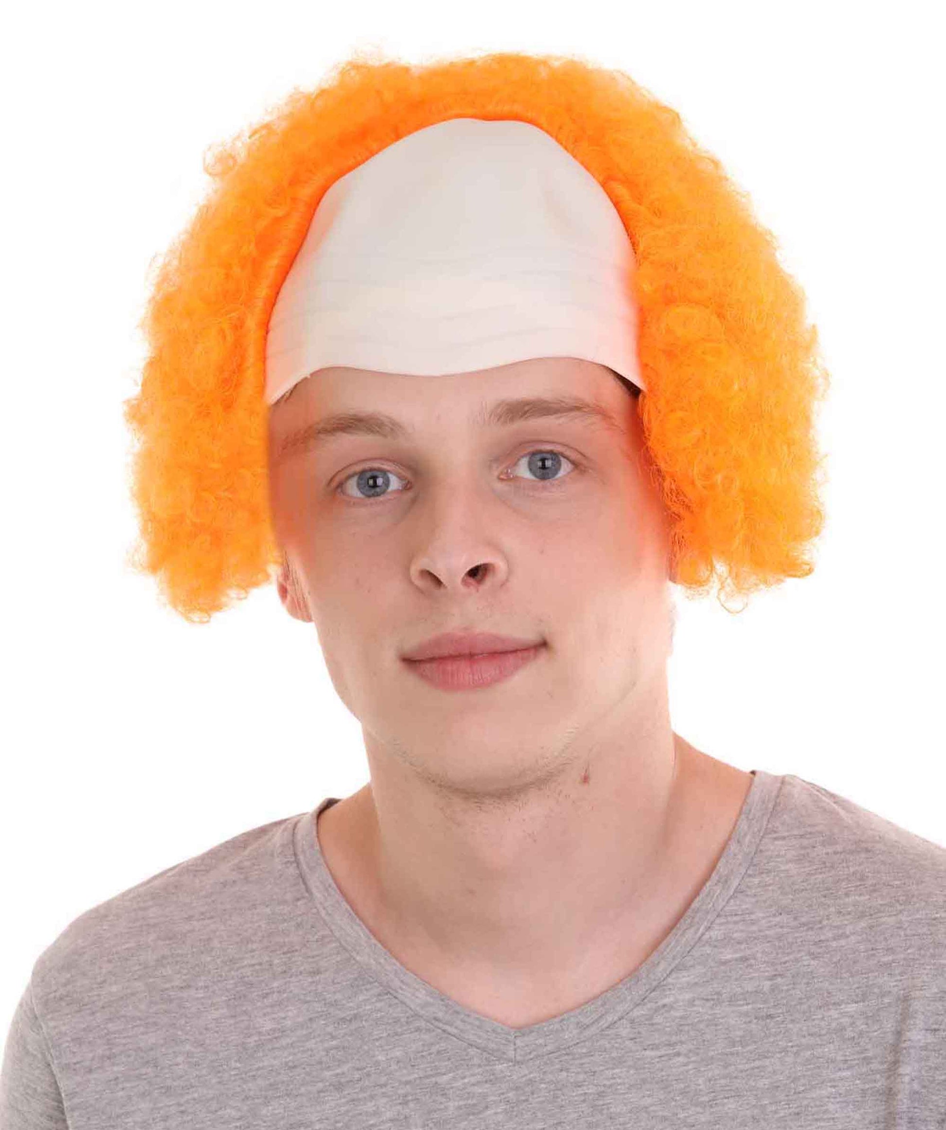 Orange  Unisex Scary Bald Clown Afro Wigs