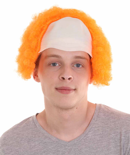 Orange  Unisex Scary Bald Clown Afro Wigs