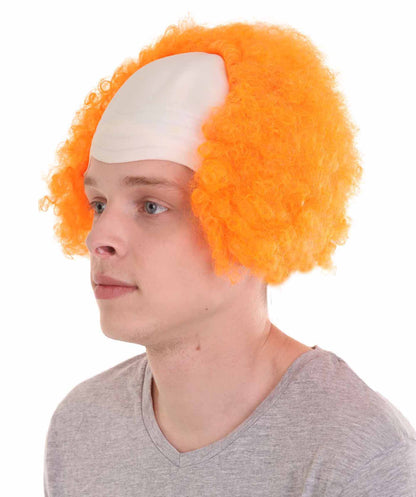 Orange  Unisex Scary Bald Clown Afro Wigs