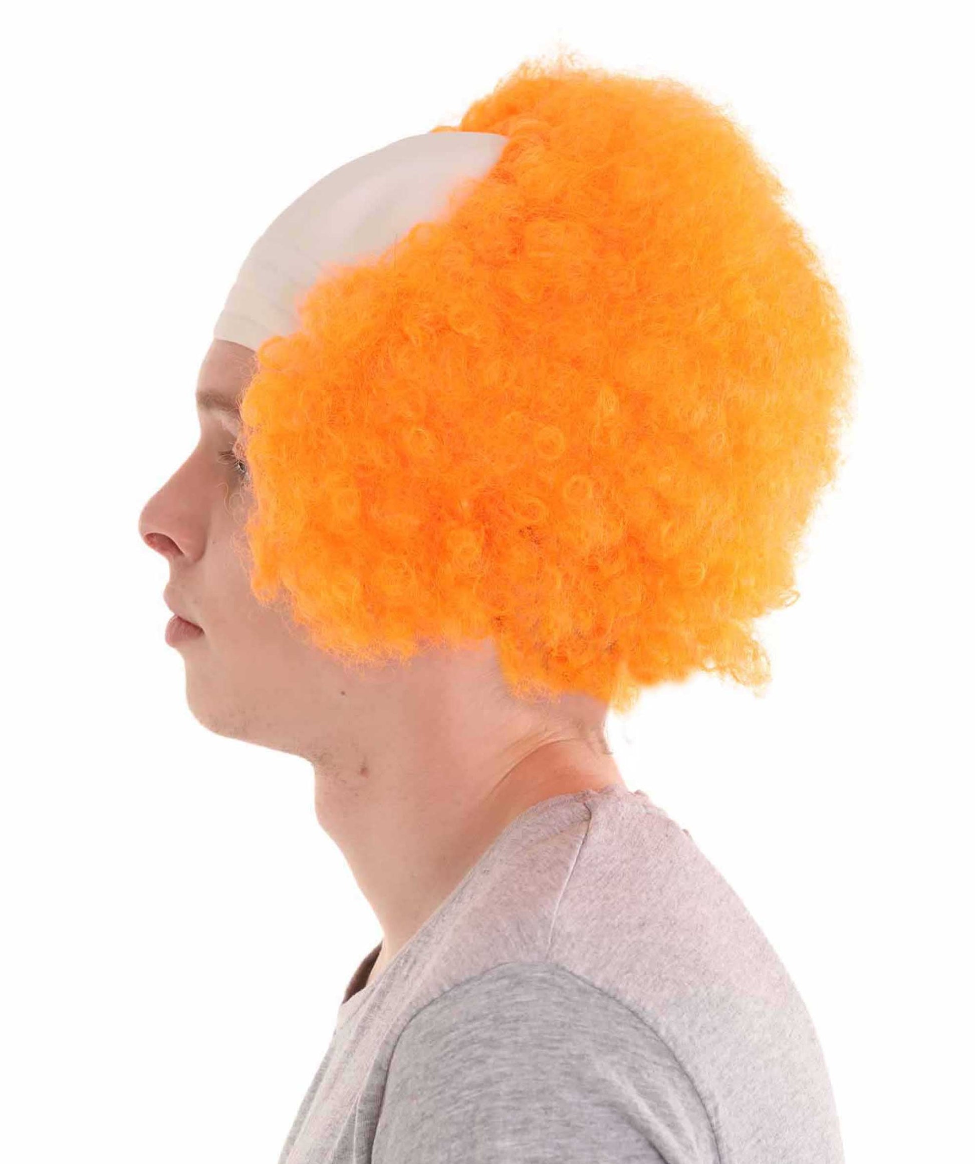 Orange  Unisex Scary Bald Clown Afro Wigs