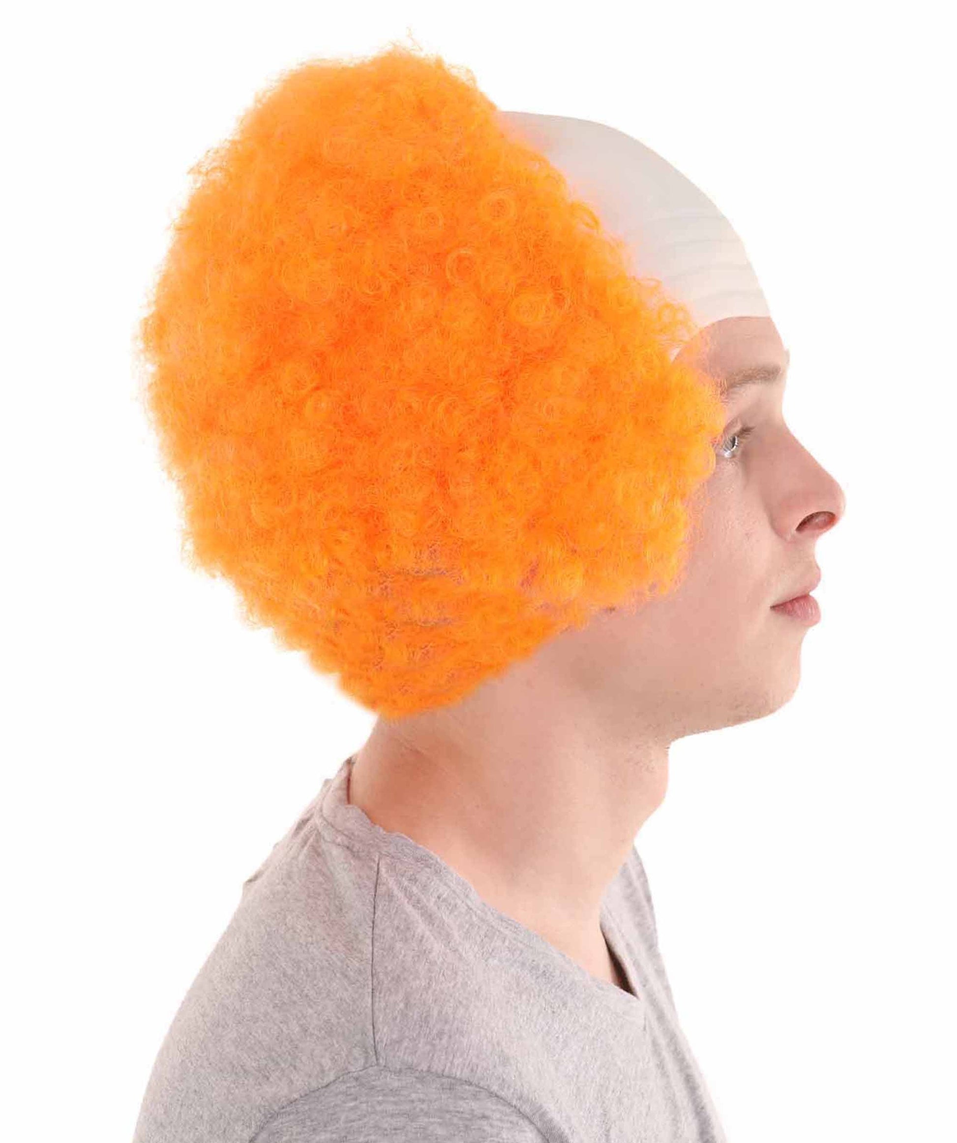 Orange  Unisex Scary Bald Clown Afro Wigs