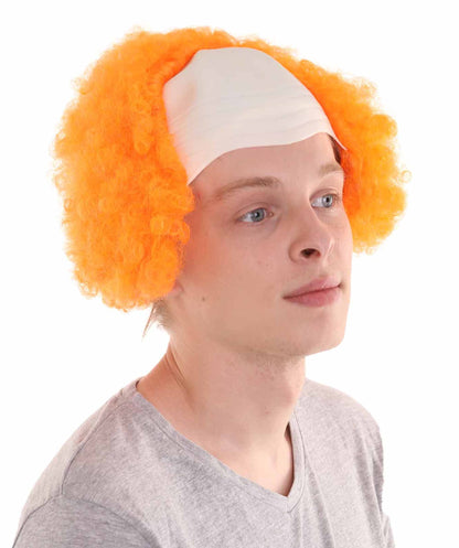 Orange  Unisex Scary Bald Clown Afro Wigs