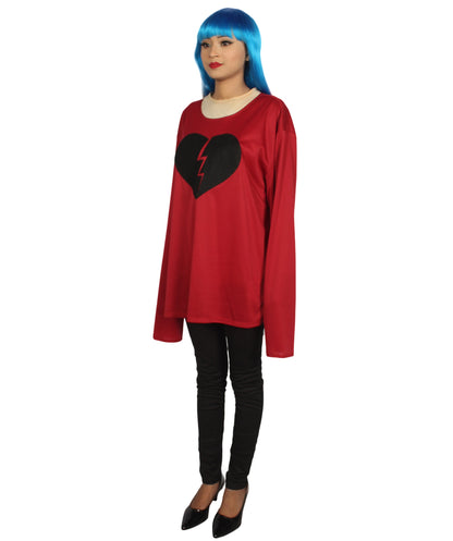 Wine Red My Heart Is Broken Long Sleeve Costume