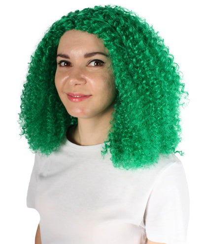 Women's Shoulder Length Curly Witch Wig, Multiple Color Synthetic Fiber Hair | HPO