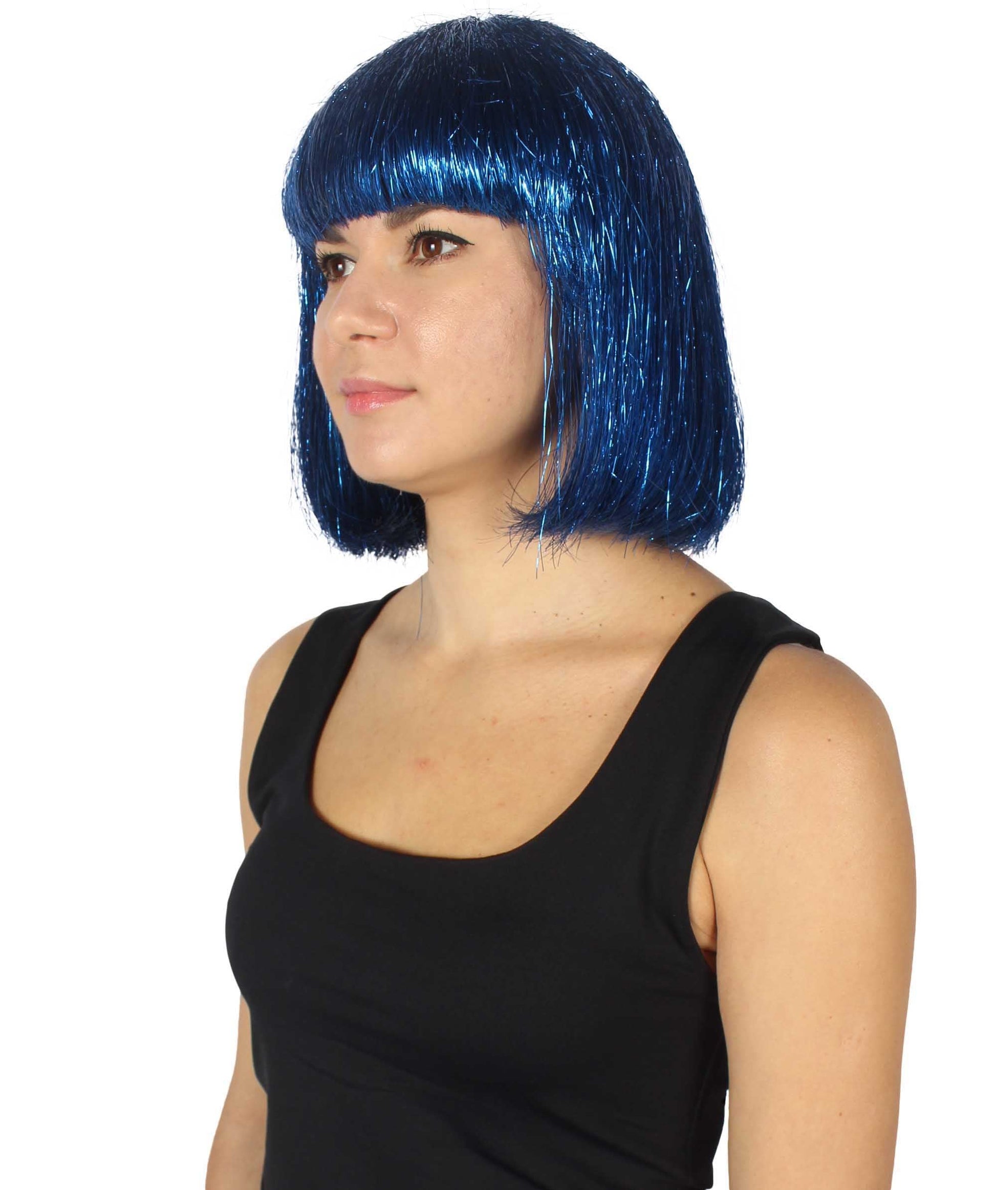 Blue Bob Tinsel Wig