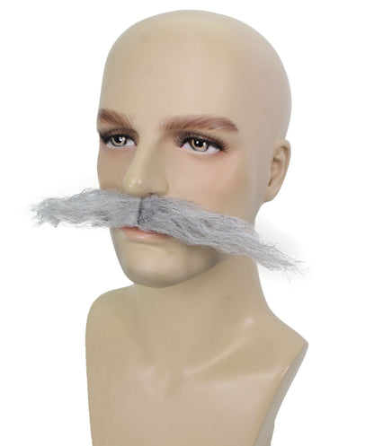 Men's Doctor Video Game Supervillain Long Curly Mustache| Multiple Color Options