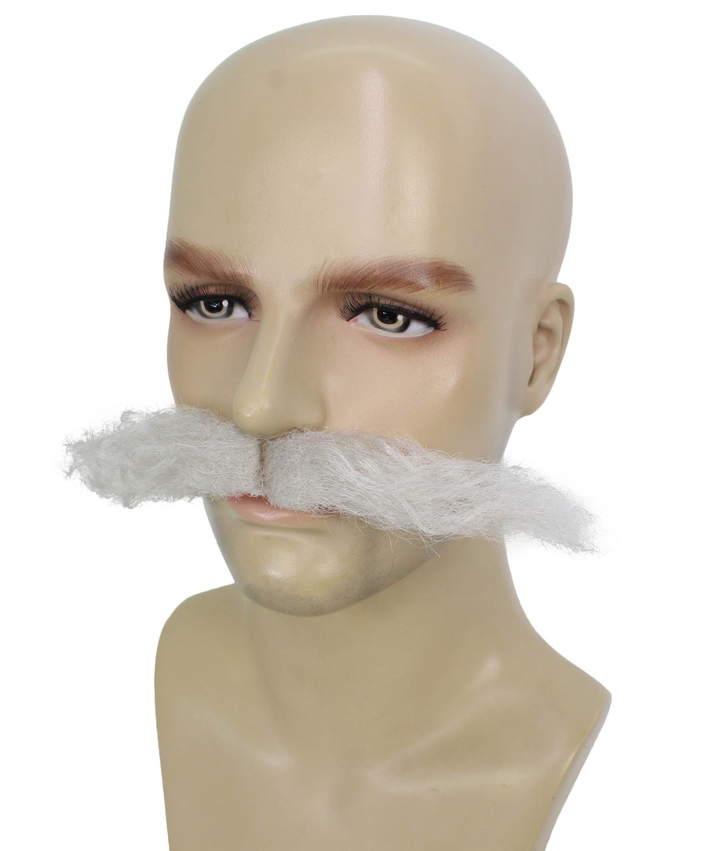 Men's Doctor Video Game Supervillain Long Curly Mustache| Multiple Color Options