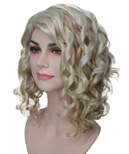 Wavy Introverted Bob | Women's Blonde Color Wavy Shoulder Length Trendy Introverted Bob Wig