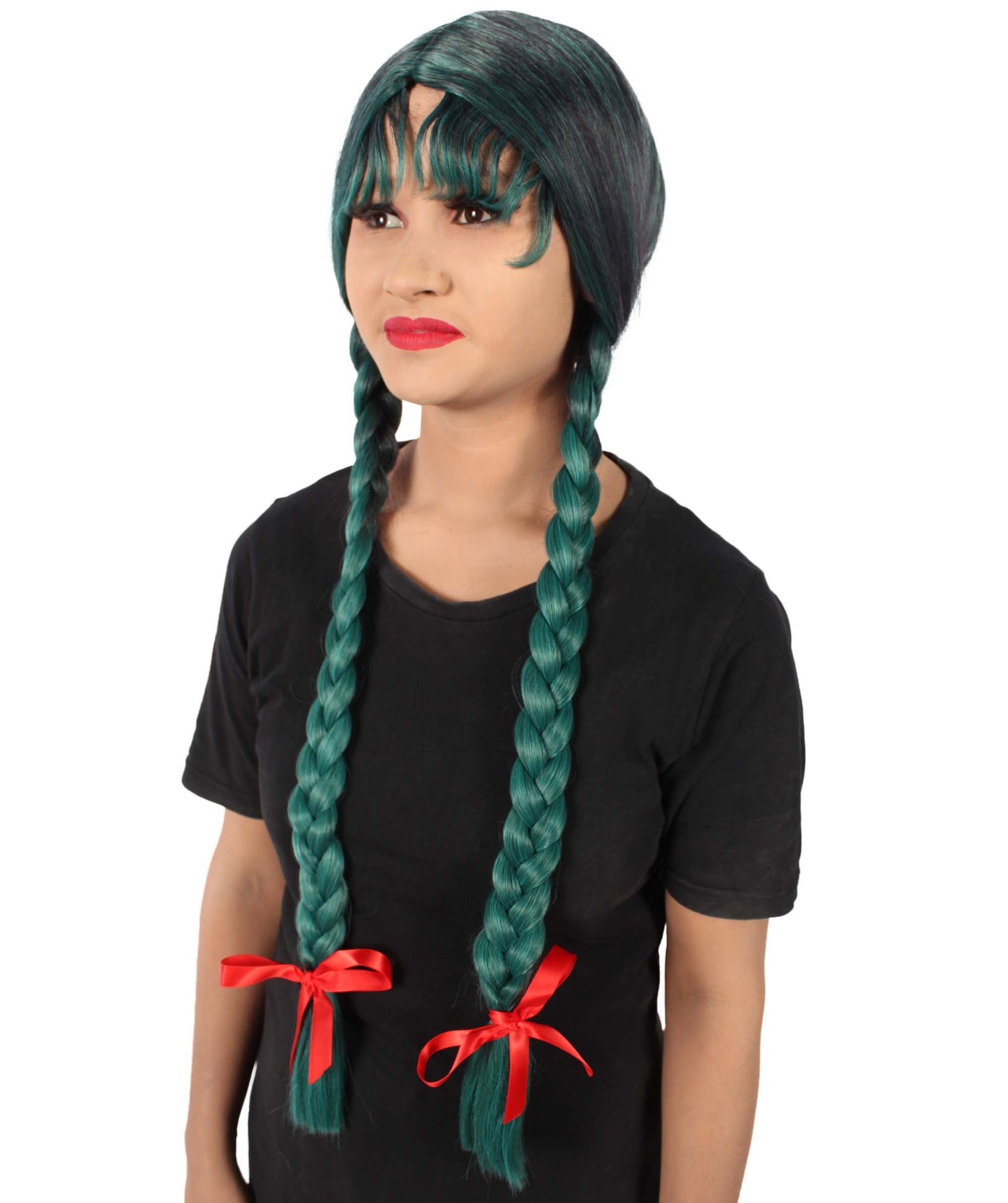 Ash Green Multiple Colors Option Long Braided Wig