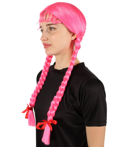 Dark Pink Multiple Colors Option Long Braided Wig