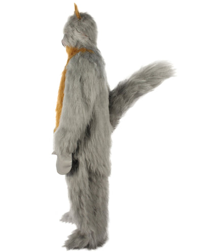 HPO Grey and Brown Squirrel Costume with Mask and Tail  - Long Breathable Synthetic Fibers Bundle