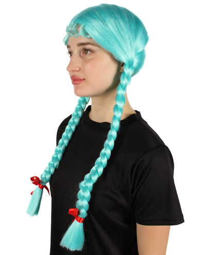 Light Blue Multiple Colors Option Long Braided Wig