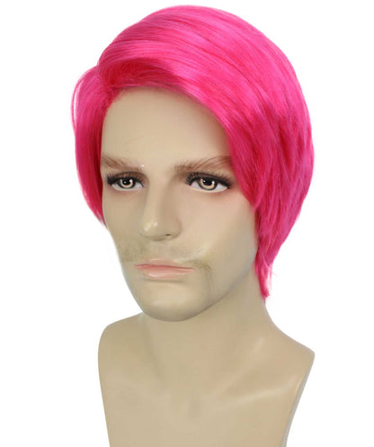 Pink Mens Multiple Colors Celebrity Singer Wig