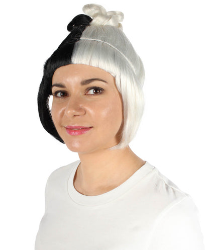 White/Black Animated Lucy Updo Wig
