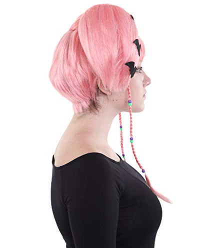 Coral Bat Angel Pink  Wig