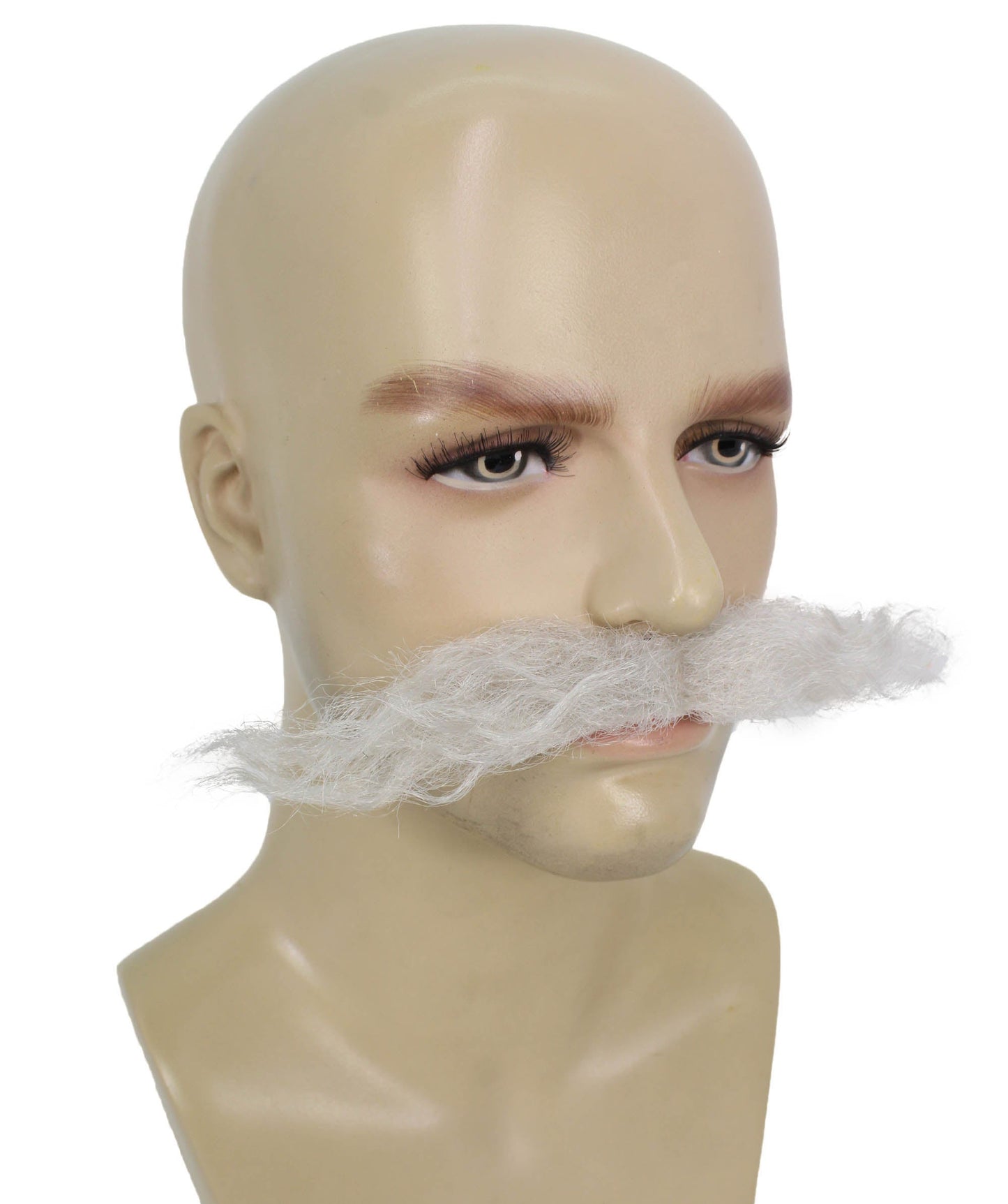 Men's Doctor Video Game Supervillain Long Curly Mustache| Multiple Color Options