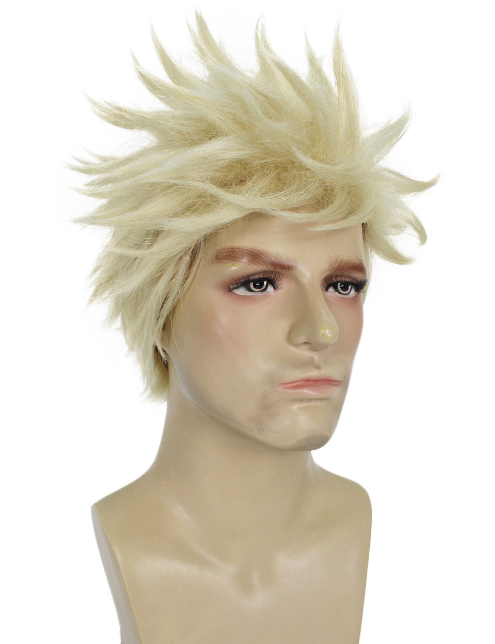 HPO Men's Japanese Superhero Manga Blonde Spiky Wig