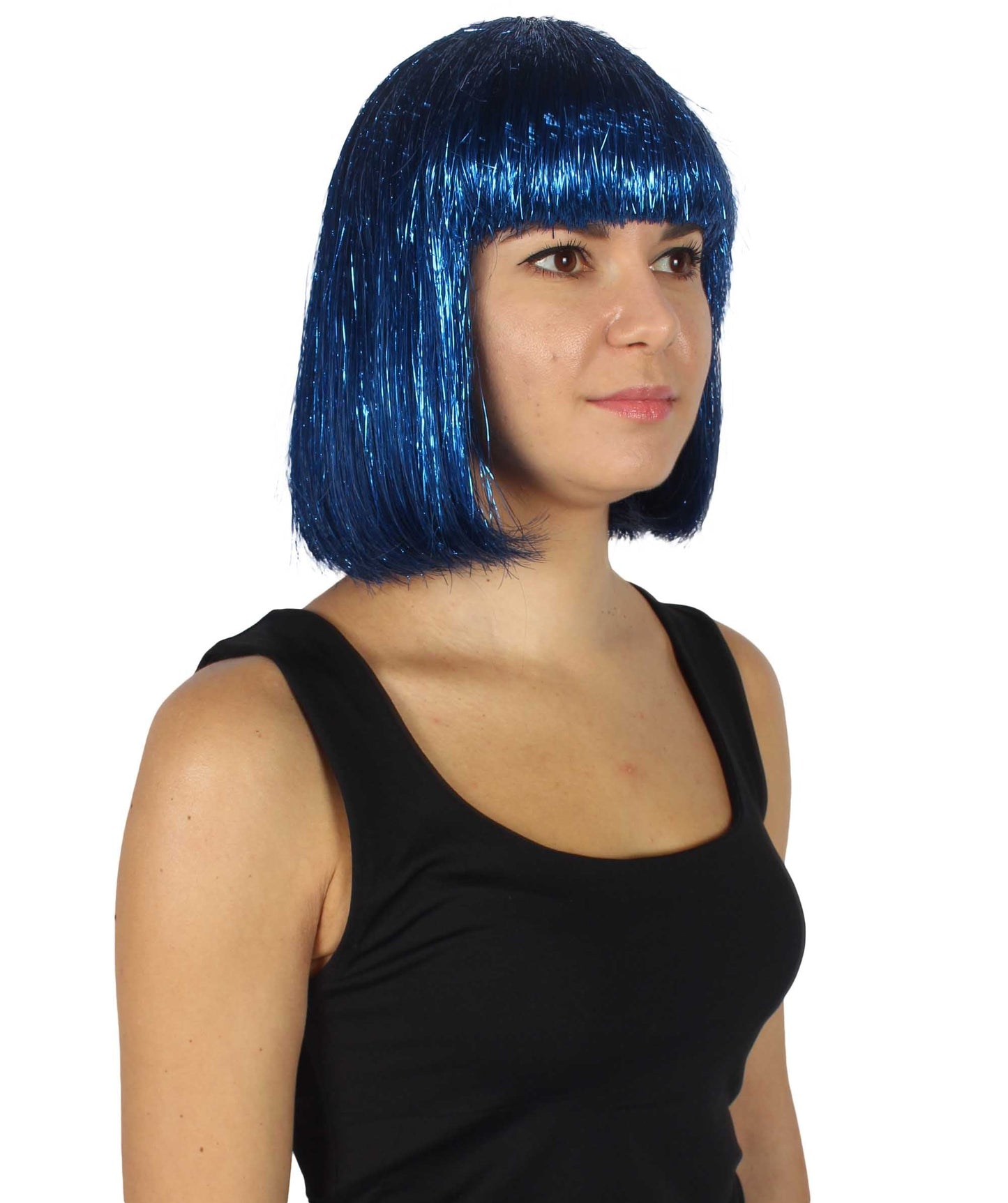 Blue Bob Tinsel Wig