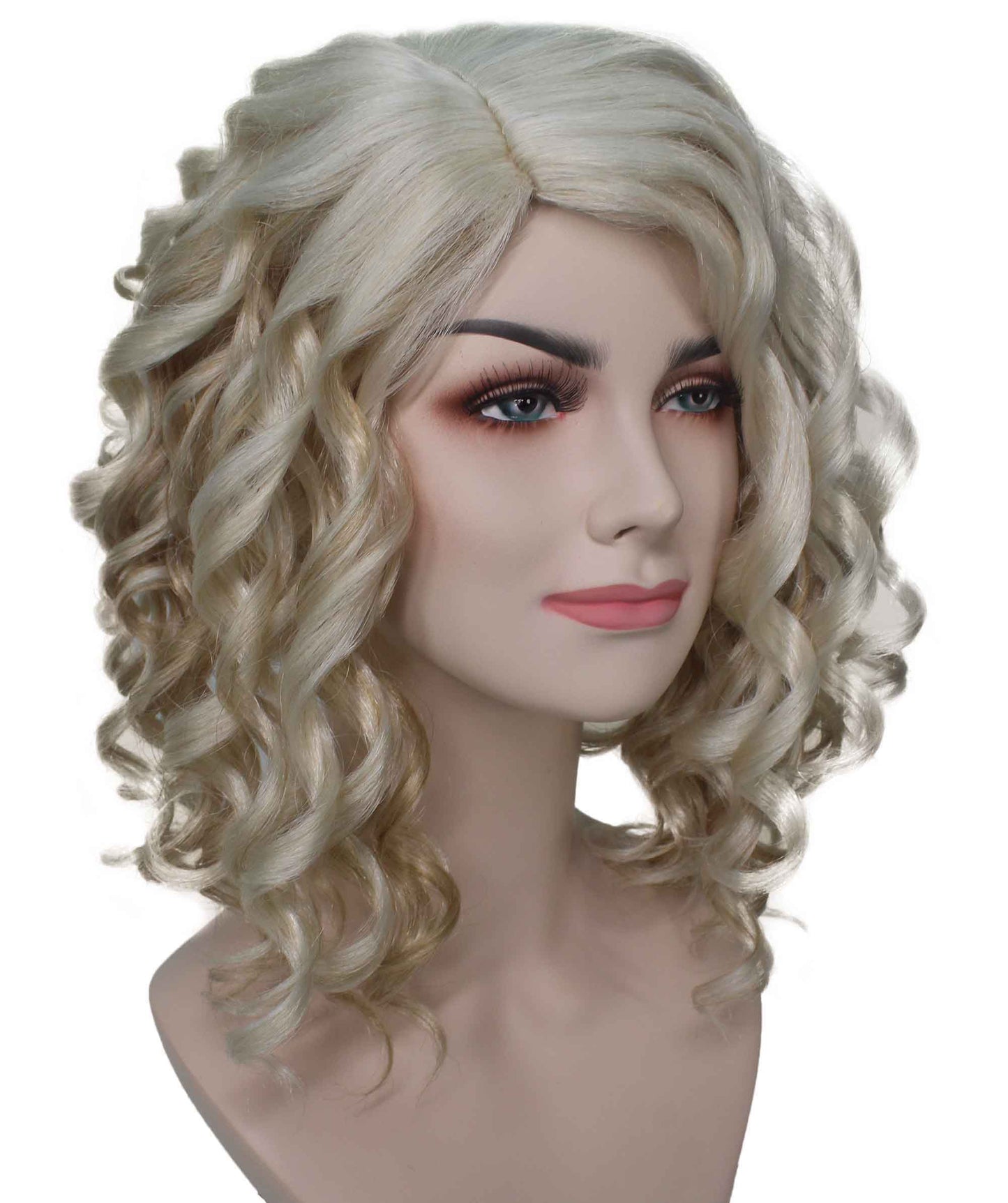 Wavy Introverted Bob | Women's Blonde Color Wavy Shoulder Length Trendy Introverted Bob Wig