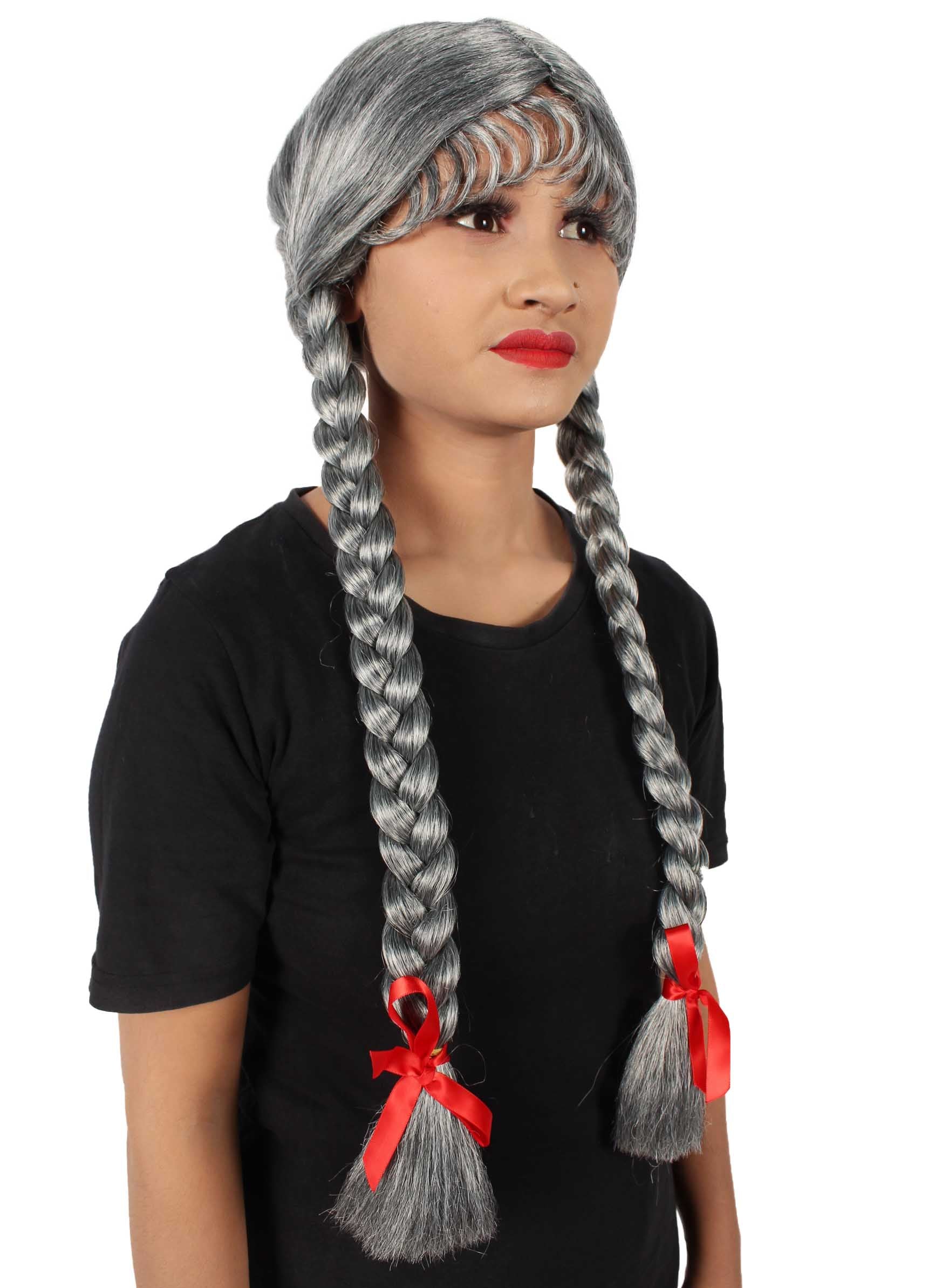 Grey Multiple Colors Option Long Braided Wig