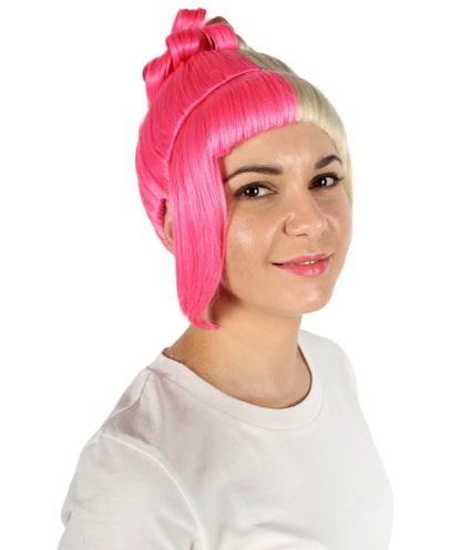 Blonde/Pink Animated Lucy Updo Wig