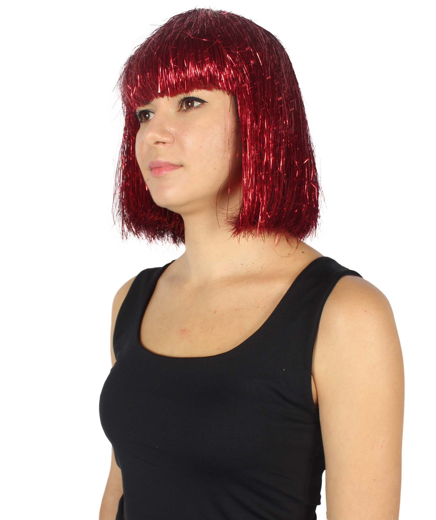 Red Bob Tinsel Wig